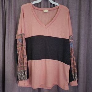 Boho Waffle Top - S